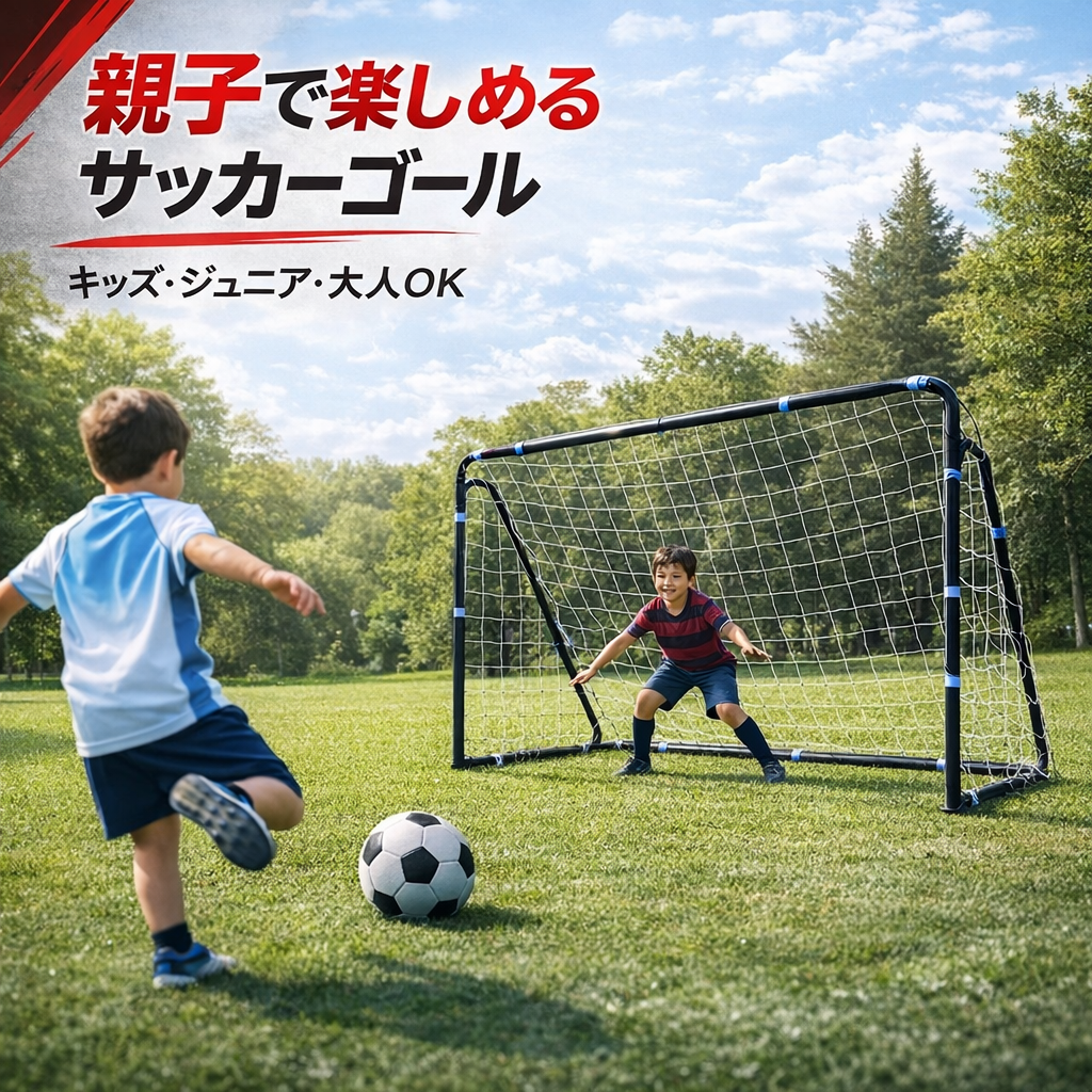 サッカーゴール 180×120×70cm 軽量 ジュニアユース 練習用 高耐久ネット付き 室内外対応 庭や公園でのサッカー練習に