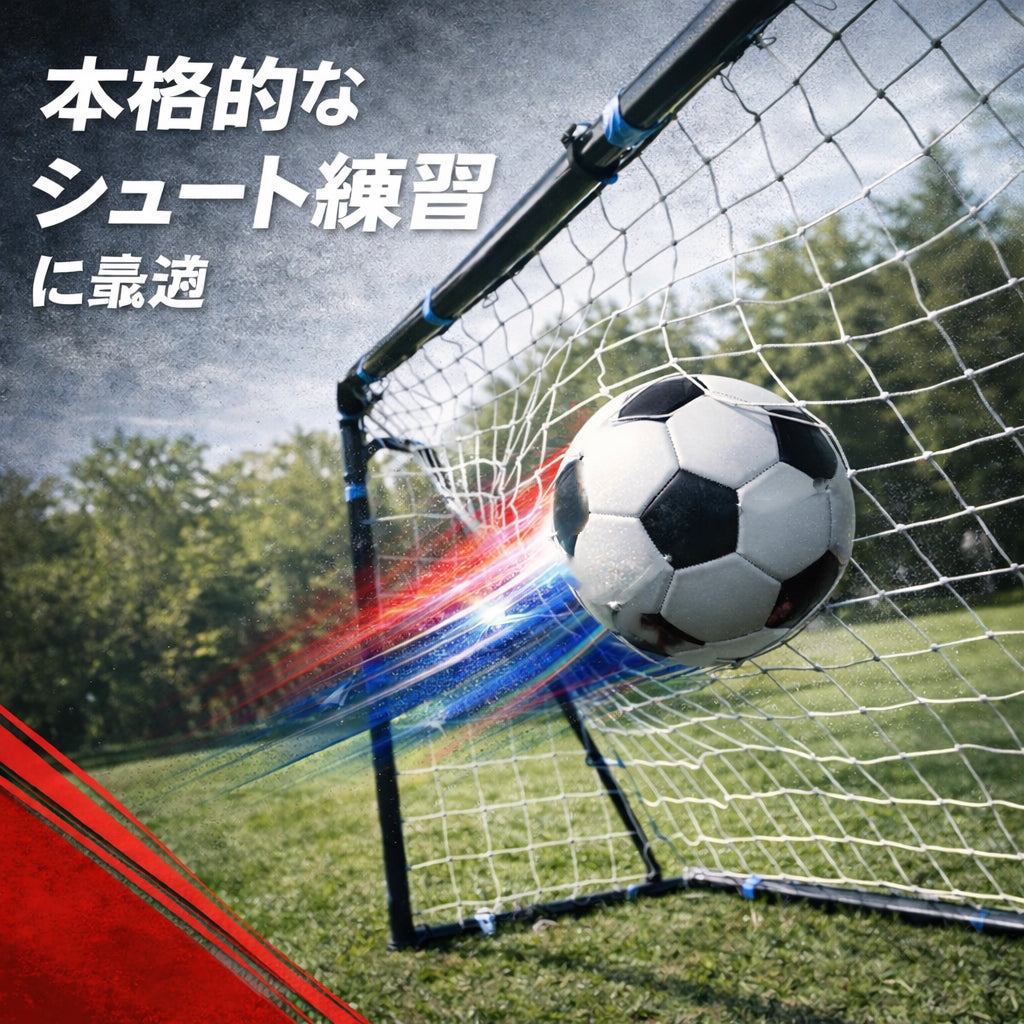 サッカーゴール 180×120×70cm 軽量 ジュニアユース 練習用 高耐久ネット付き 室内外対応 庭や公園でのサッカー練習に