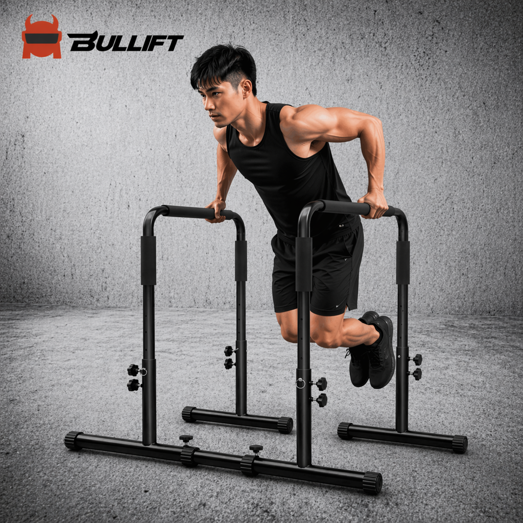 ディップススタンド 高さ調節可能 ディップスバー 2個 ブラック 筋トレ器具 耐荷重120kg 腹筋 胸筋 腕 背中 筋肉強化 筋力 自宅 全身トレーニング